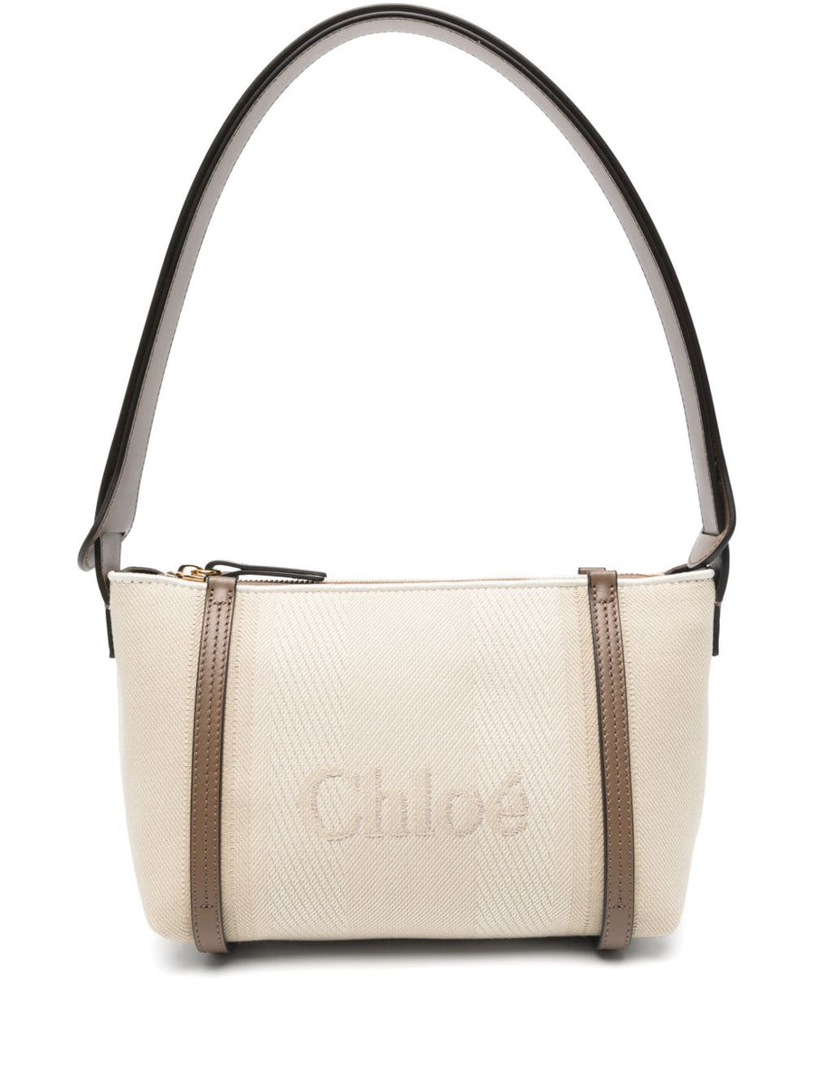 Chloé Carry Canvas Shoulder Bag Light Beige For Women Everyday Luxury Top Zip Adjustable Strap Internal Pocket