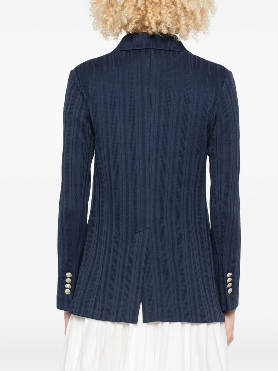 Circolo 1901 Navy Cotton Double-Breasted Jacket For Women Polished Workwear Comfort