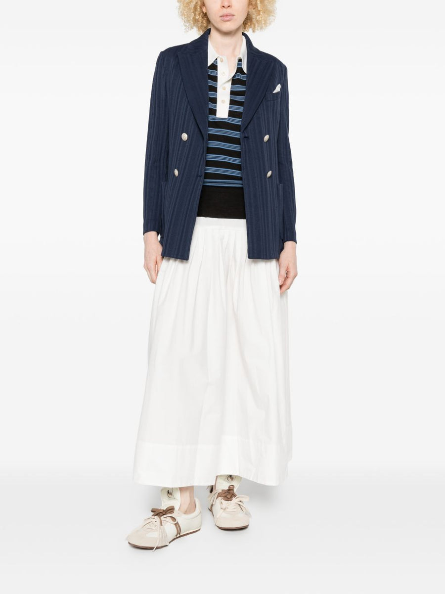 Circolo 1901 Navy Cotton Double-Breasted Jacket For Women Polished Workwear Comfort