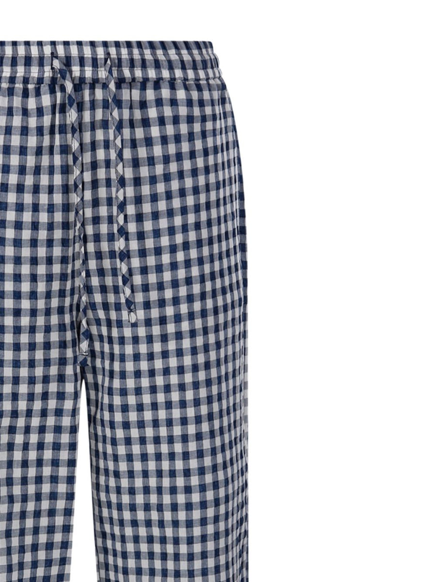 Dunst Premium Navy Checked Pajama Trousers Women Relaxed Fit Timeless Comfort Sleepwear Loungewear Blend