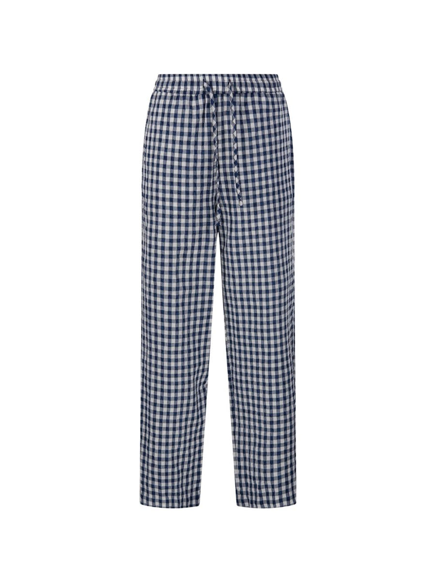 Dunst Premium Navy Checked Pajama Trousers Women Relaxed Fit Timeless Comfort Sleepwear Loungewear Blend