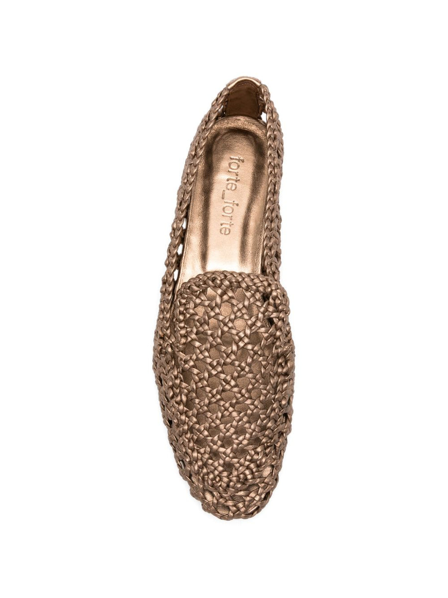 Forte Forte Leather Loafers For Women Bronze 100 Percent Leather Luxury Craftsmanship Comfort