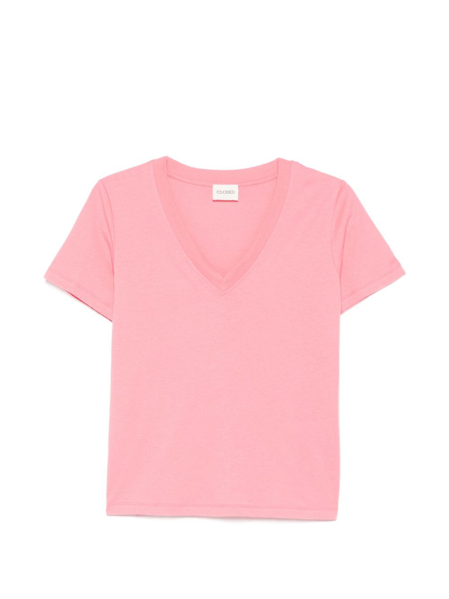Closed Women's Organic Cotton V Neck T Shirt With Tonal Stitching Premium Everyday Comfort