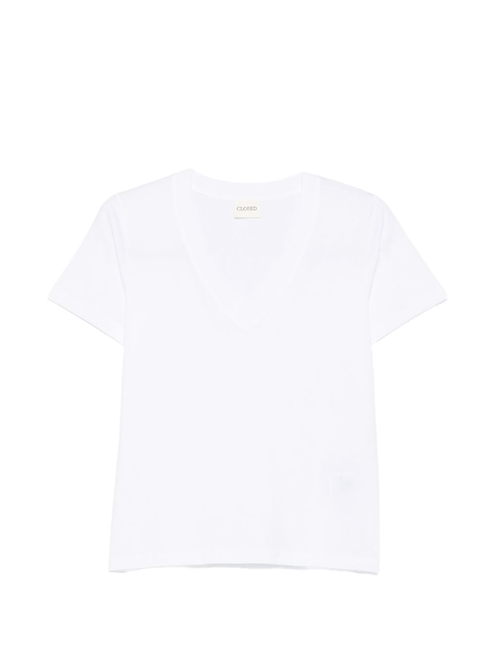 Closed V-neck short sleeves Organic cotton t-shirt