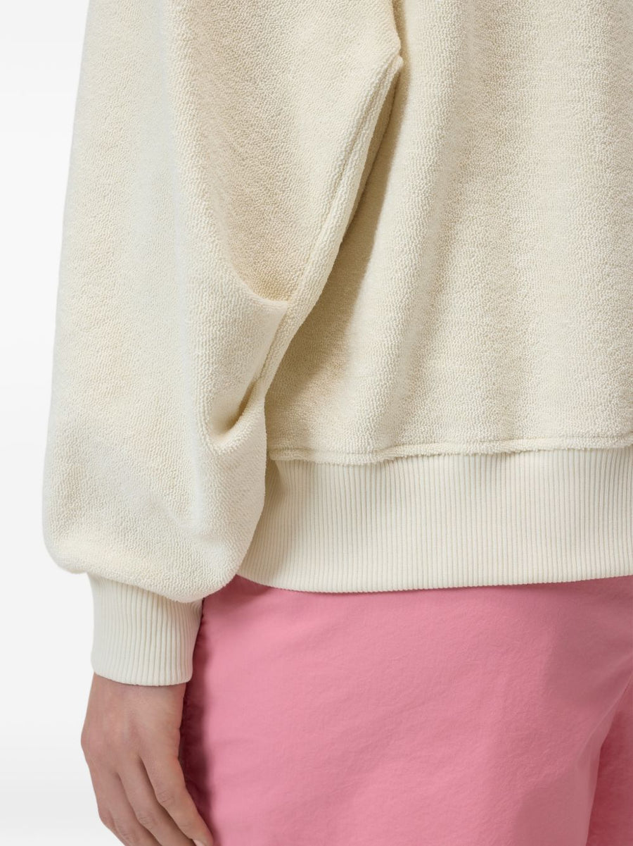 Closed Organic Cotton Sweatshirt Textured For Women With Relaxed Fit And Ribbed Hem Beige
