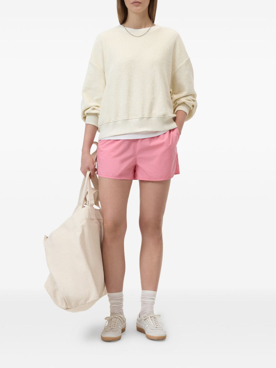 Closed Organic Cotton Sweatshirt Textured For Women With Relaxed Fit And Ribbed Hem Beige