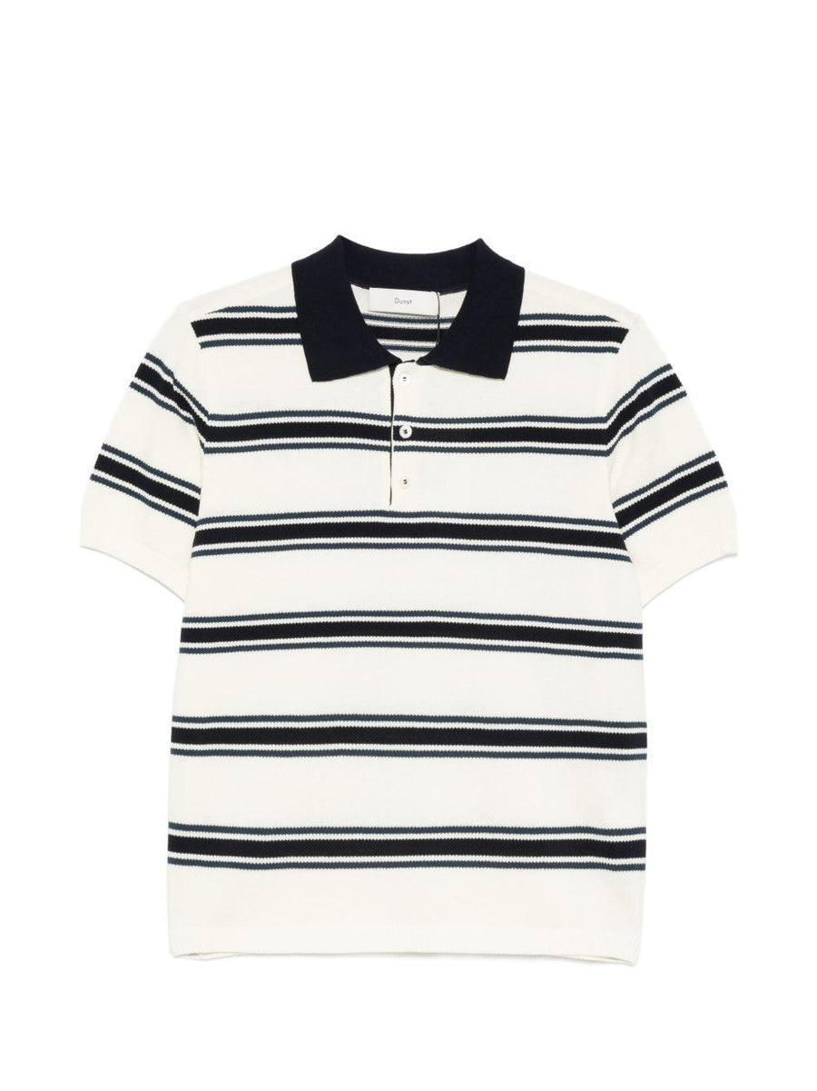 Dunst Striped Cotton Polo Shirt For Women Breathable 100 Percent Cotton Ecru Everyday Topwear