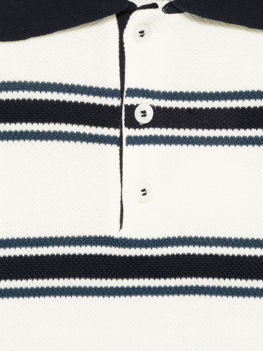 Dunst Striped Cotton Polo Shirt For Women Breathable 100 Percent Cotton Ecru Everyday Topwear