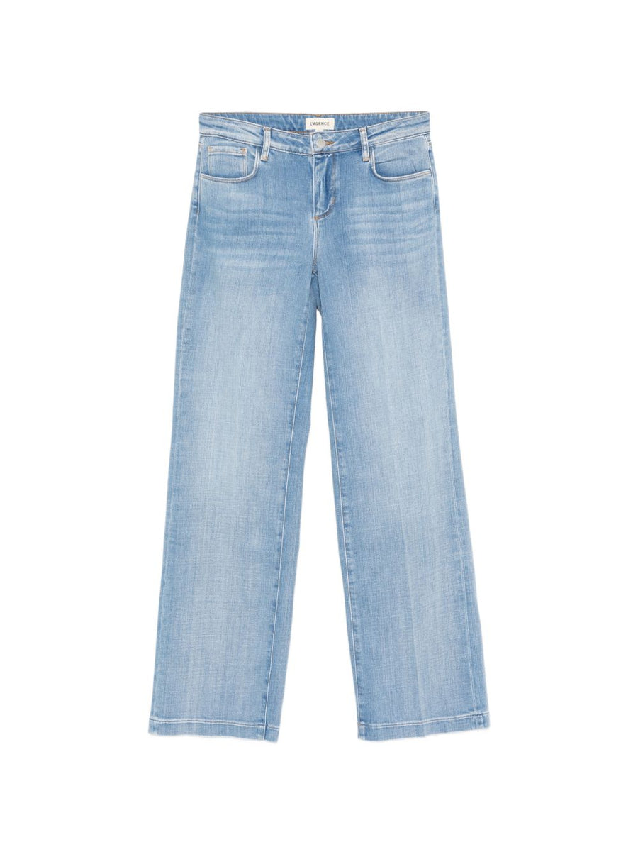 L'Agence Joanne Denim Jeans Light Blue For Women Premium Stretch Five-Pocket Comfort