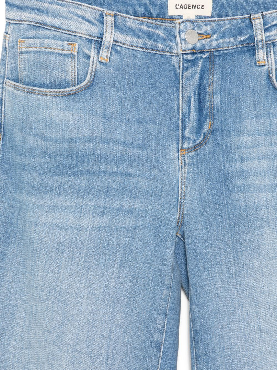 L'Agence Joanne Denim Jeans Light Blue For Women Premium Stretch Five-Pocket Comfort