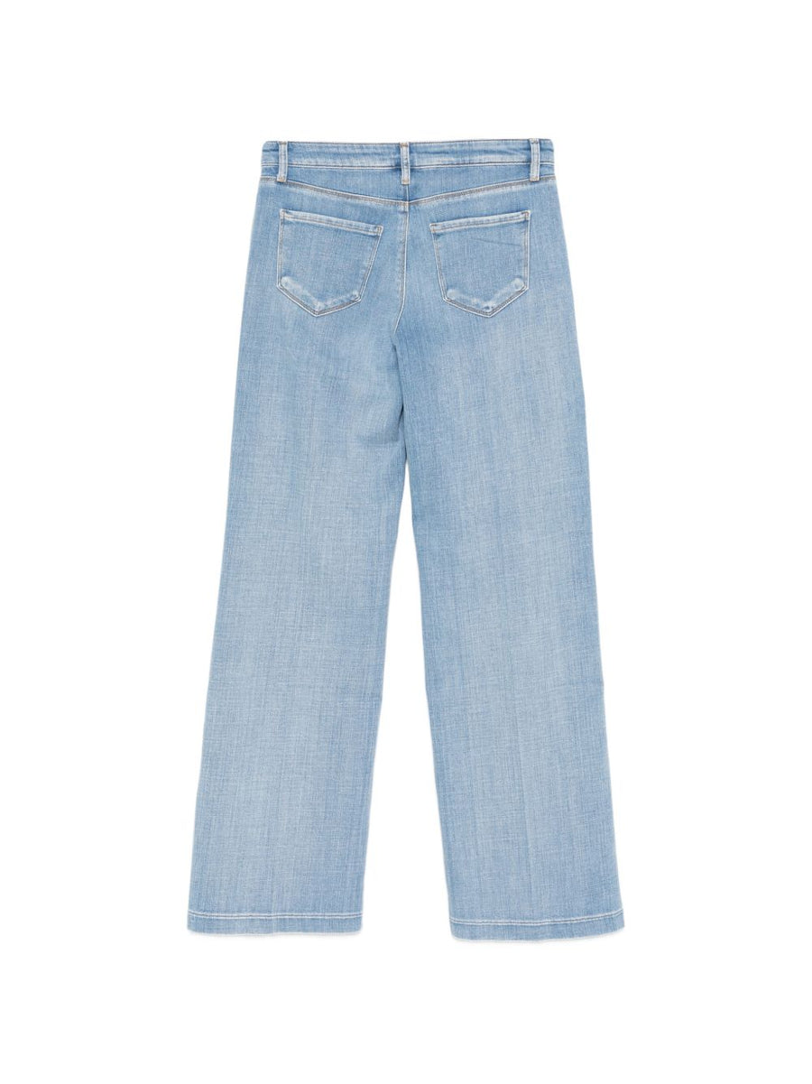 L'Agence Joanne Denim Jeans Light Blue For Women Premium Stretch Five-Pocket Comfort