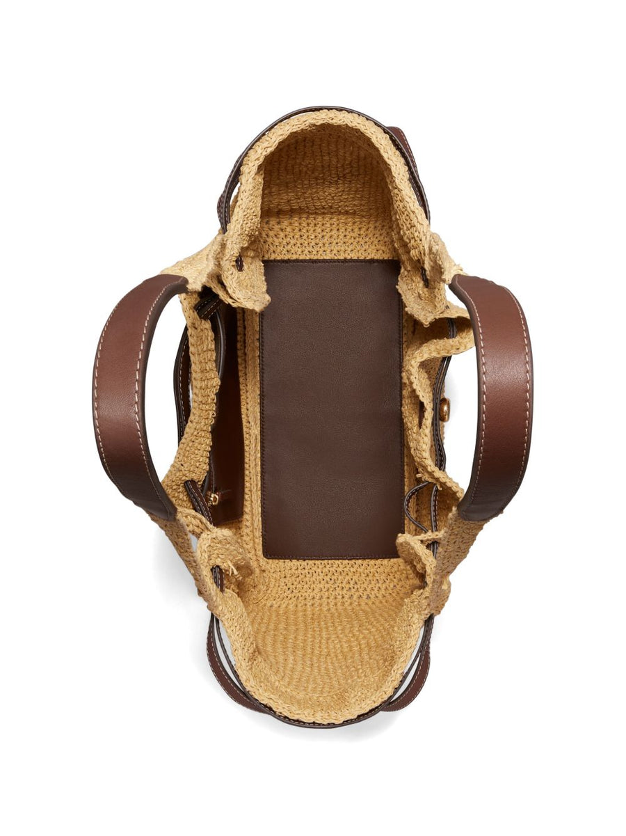 Tory Burch Romy Straw Tote Bag With Leather Trim For Women Versatile Everyday Resort Ready For Summer Travel