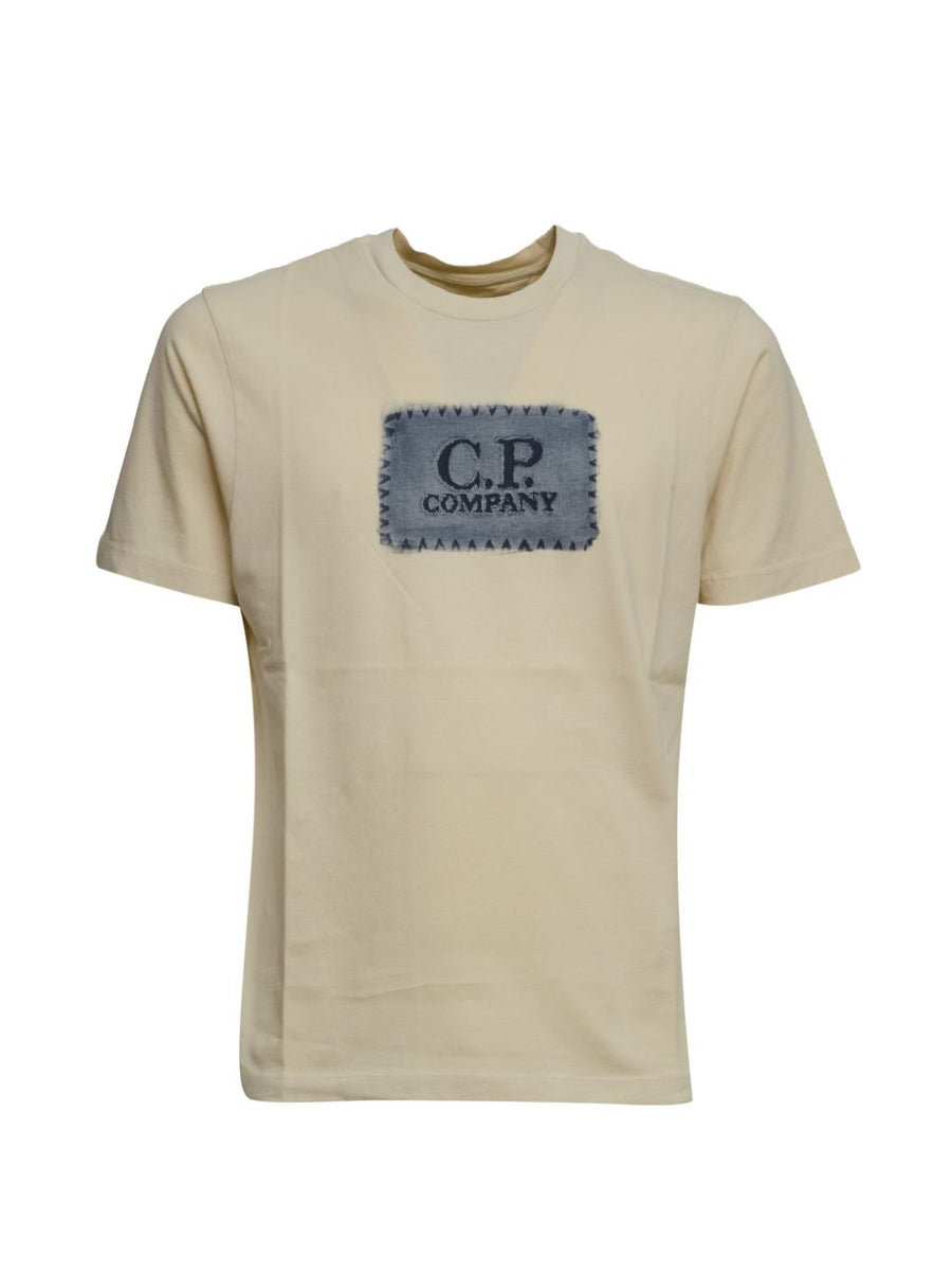 C.P. Company Cotton T Shirt For Men Breathable Beige 100 Percent Cotton Everyday Topwear