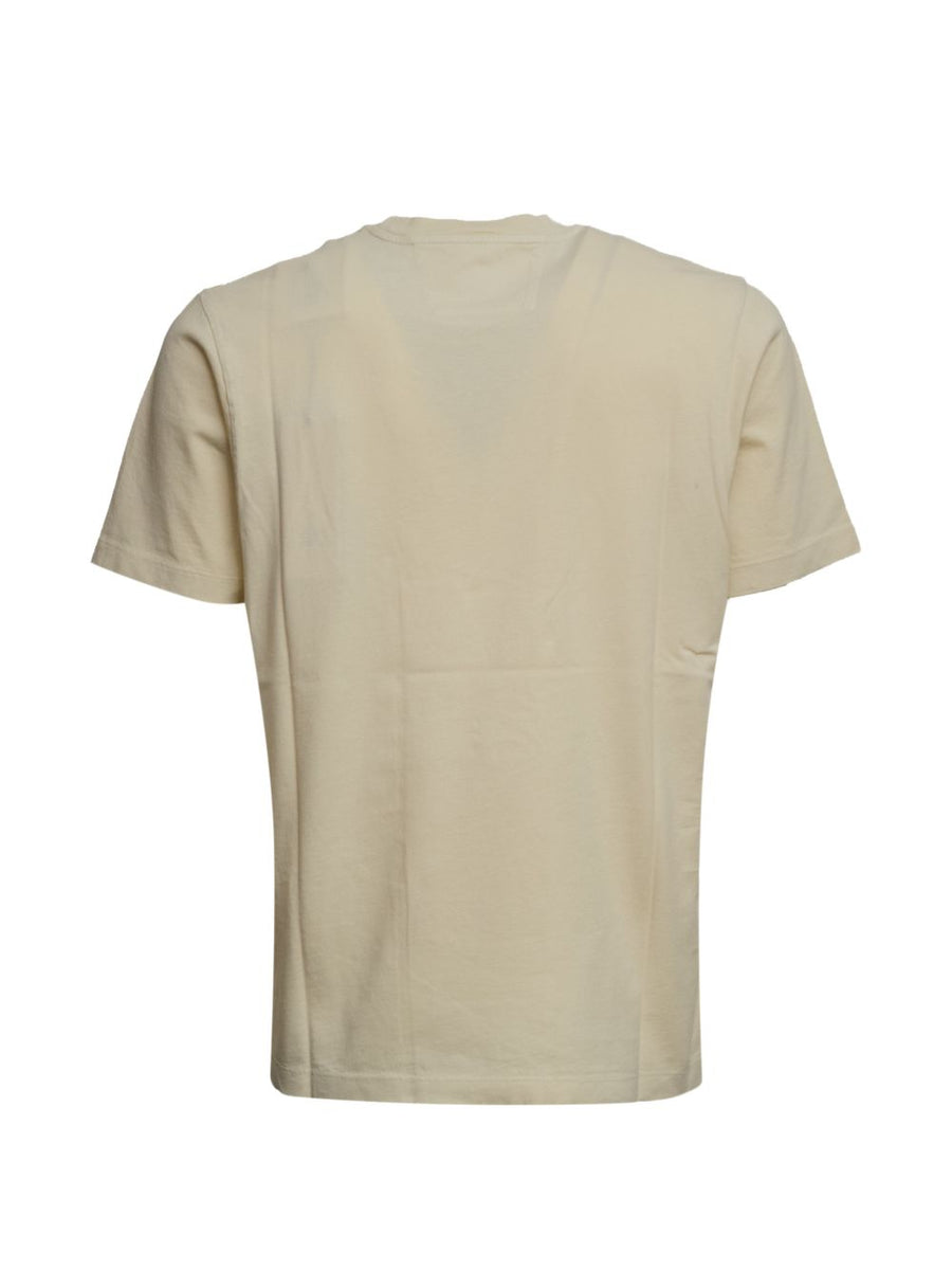 C.P. Company Cotton T Shirt For Men Breathable Beige 100 Percent Cotton Everyday Topwear