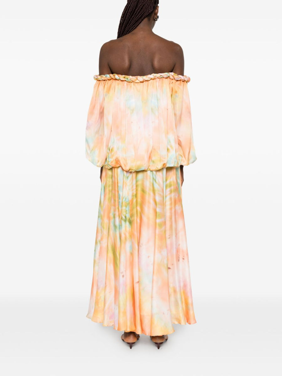 Zimmermann Luna Silk Maxi Dress Vibrant Orange Silk For Women Resort Luxury Statement
