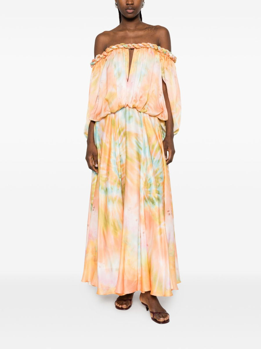 Zimmermann Luna Silk Maxi Dress Vibrant Orange Silk For Women Resort Luxury Statement