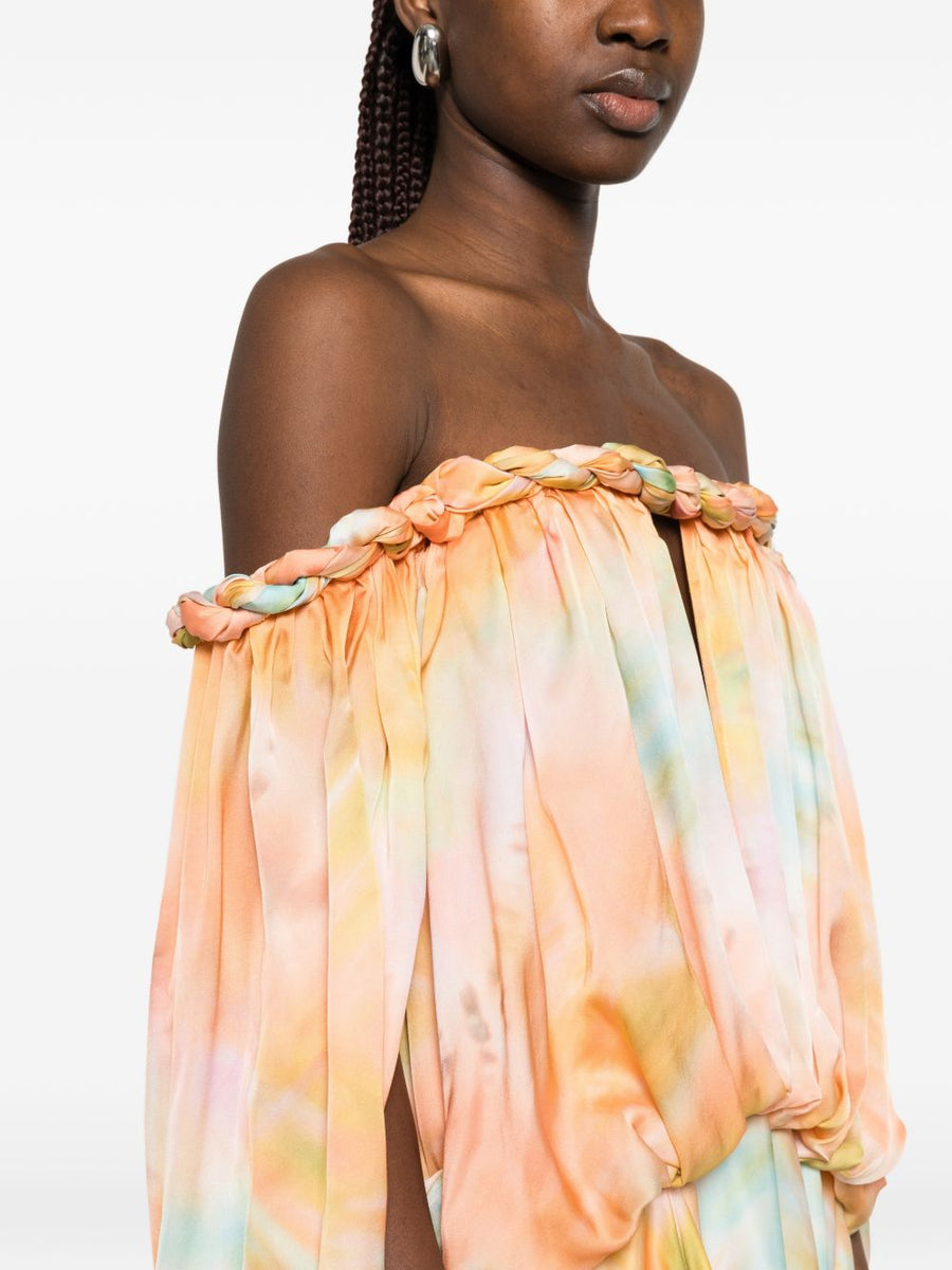 Zimmermann Luna Silk Maxi Dress Vibrant Orange Silk For Women Resort Luxury Statement