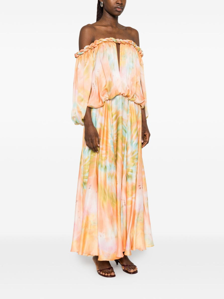 Zimmermann Luna Silk Maxi Dress Vibrant Orange Silk For Women Resort Luxury Statement