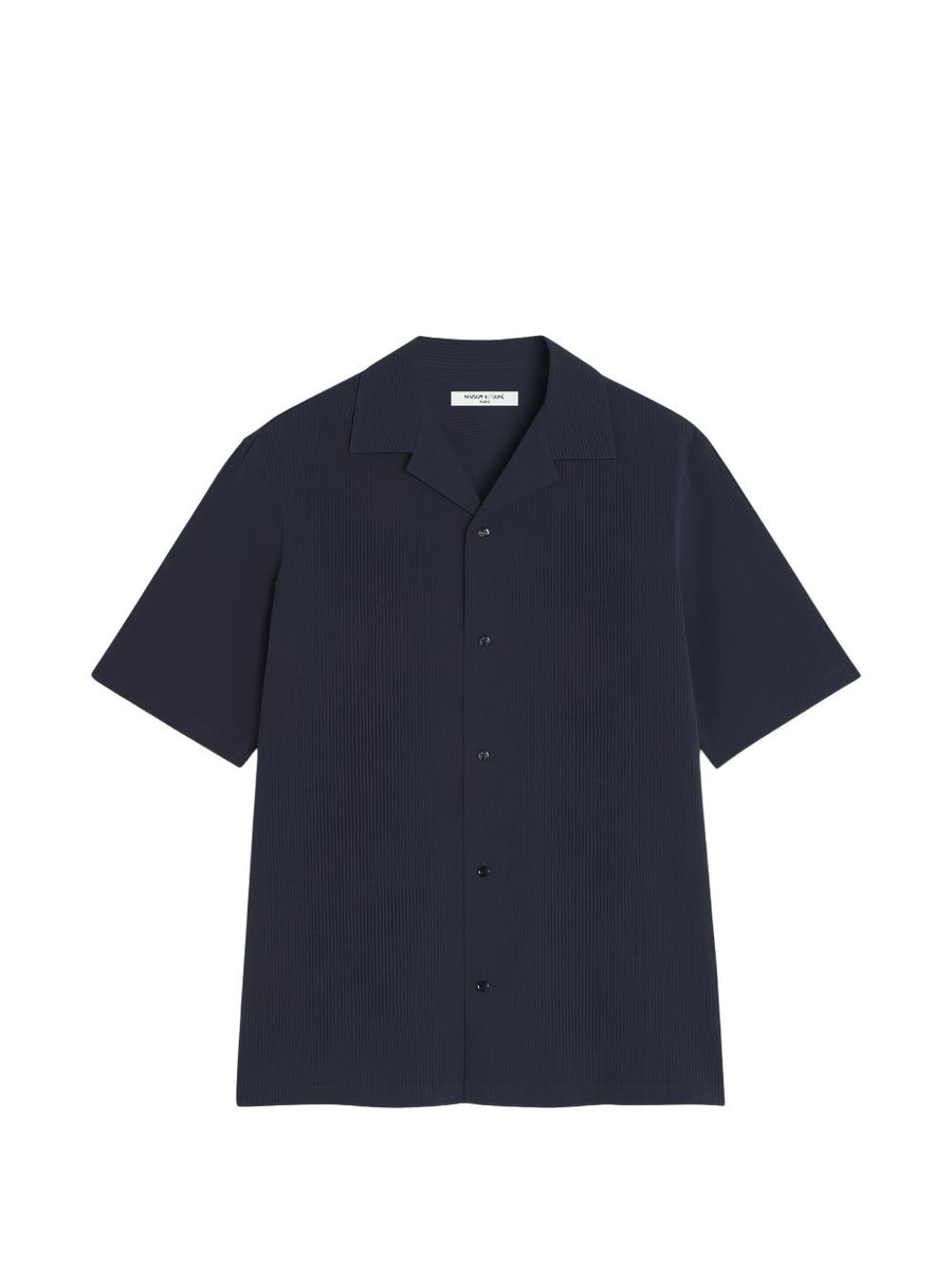 Maison Kitsuné Navy Cotton Shirt For Men With Elastane Stretch For All Day Comfort Everyday Style