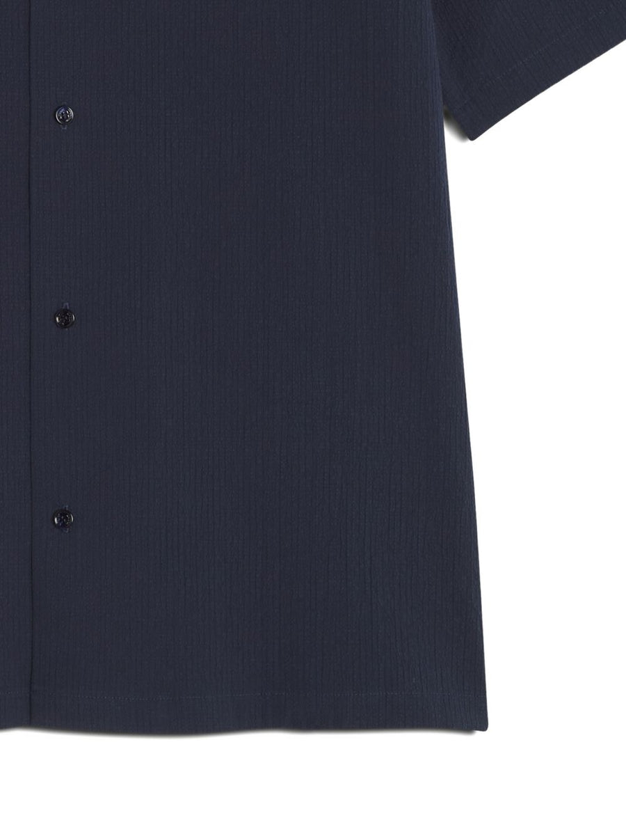 Maison Kitsuné Navy Cotton Shirt For Men With Elastane Stretch For All Day Comfort Everyday Style