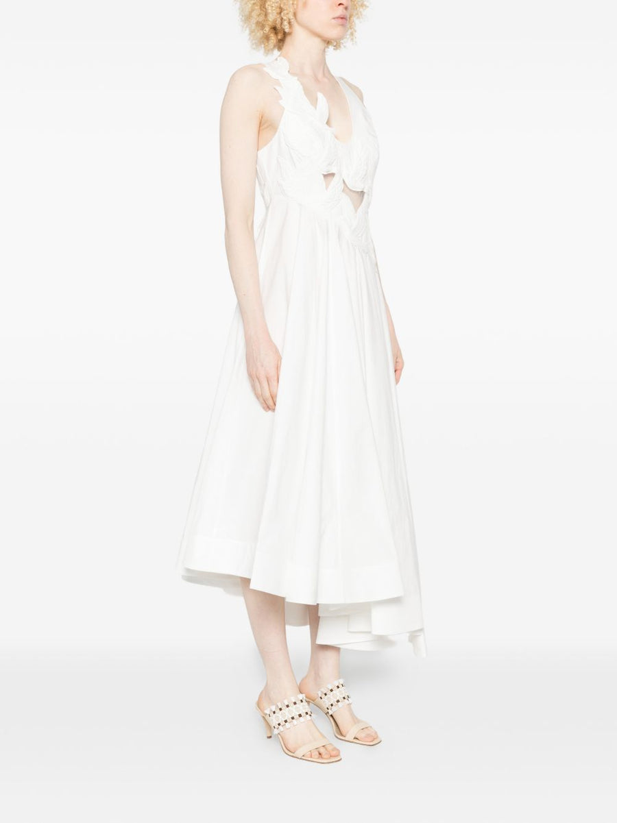 Luna Cotton Midi Dress By Zimmermann For Women Ivory Breathable Cotton Day To Night Versatility