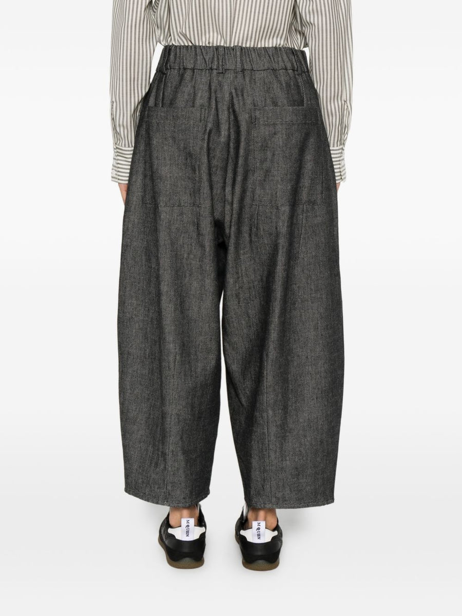 SOH Organic Cotton Jeans For Women Navy Wide Leg With Elastic Waistband Refined All Day Comfort