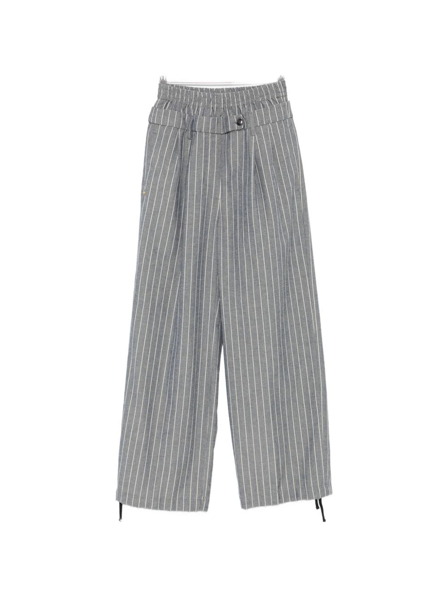 White Sand Grey Linen Blend Trousers For Women Versatile Comfortable Desk To Dinner Everyday Essential