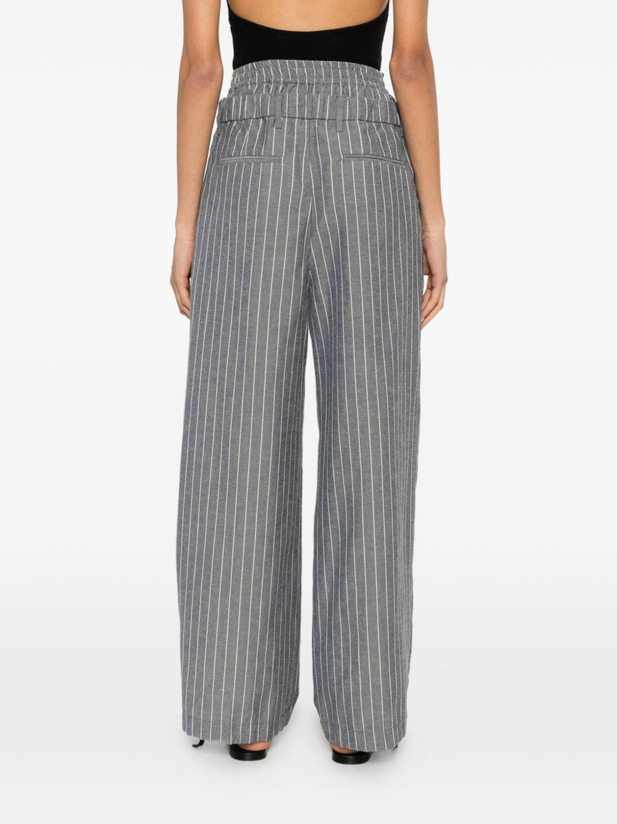 White Sand Grey Linen Blend Trousers For Women Versatile Comfortable Desk To Dinner Everyday Essential