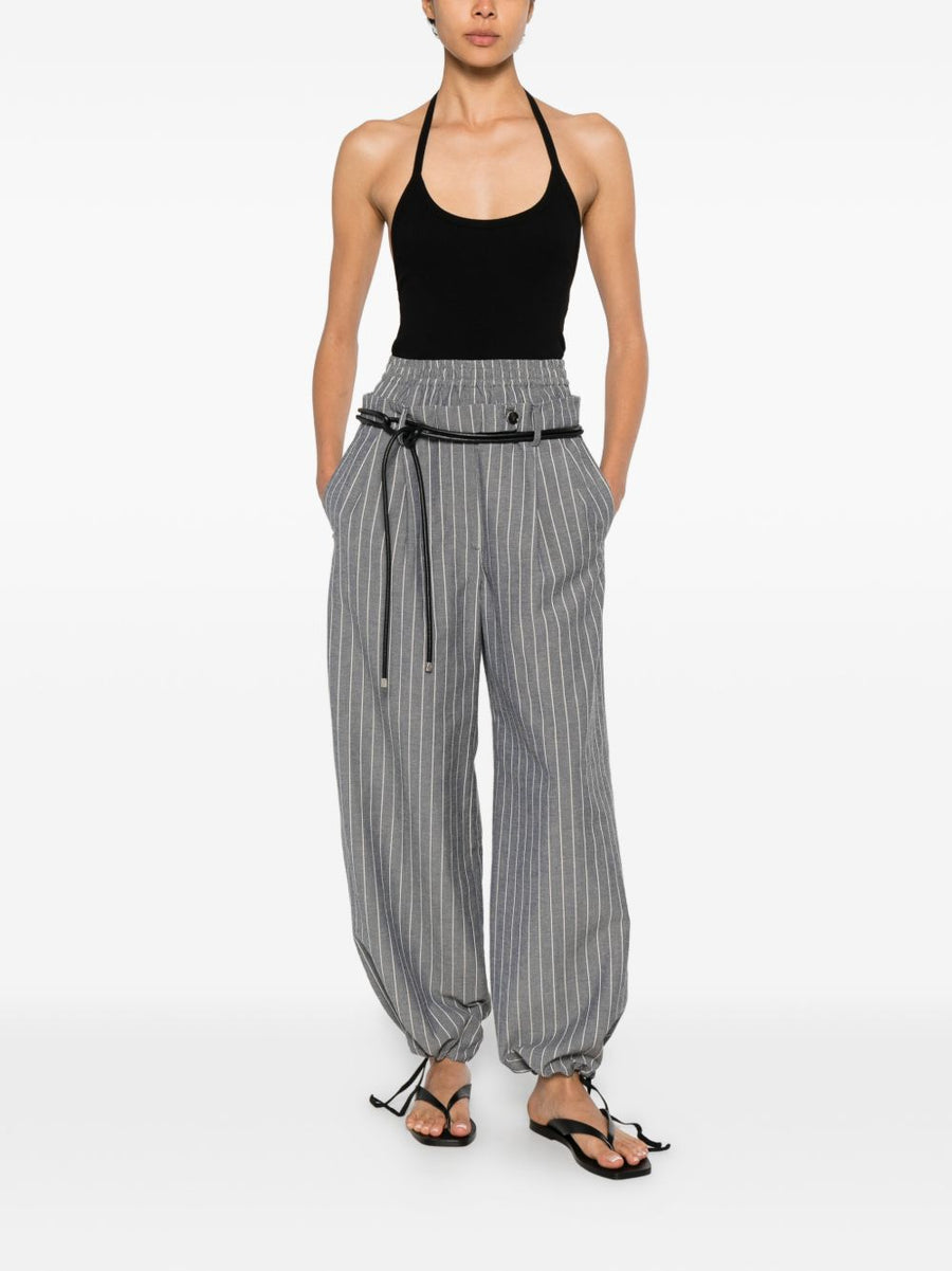 White Sand Grey Linen Blend Trousers For Women Versatile Comfortable Desk To Dinner Everyday Essential