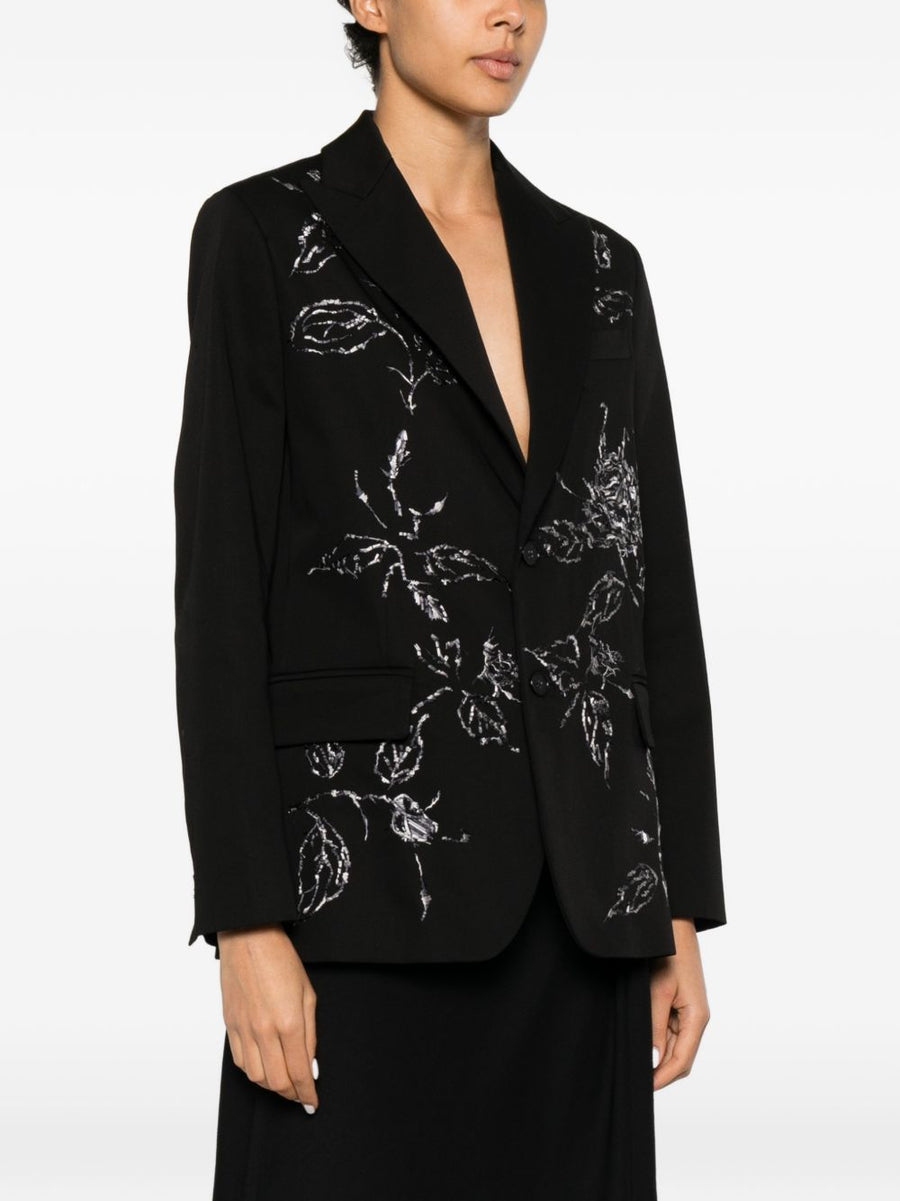 Cotton Single Breasted Blazer For Women Floral Detail By Hippy Realisti Tailored Office Ready Versatile