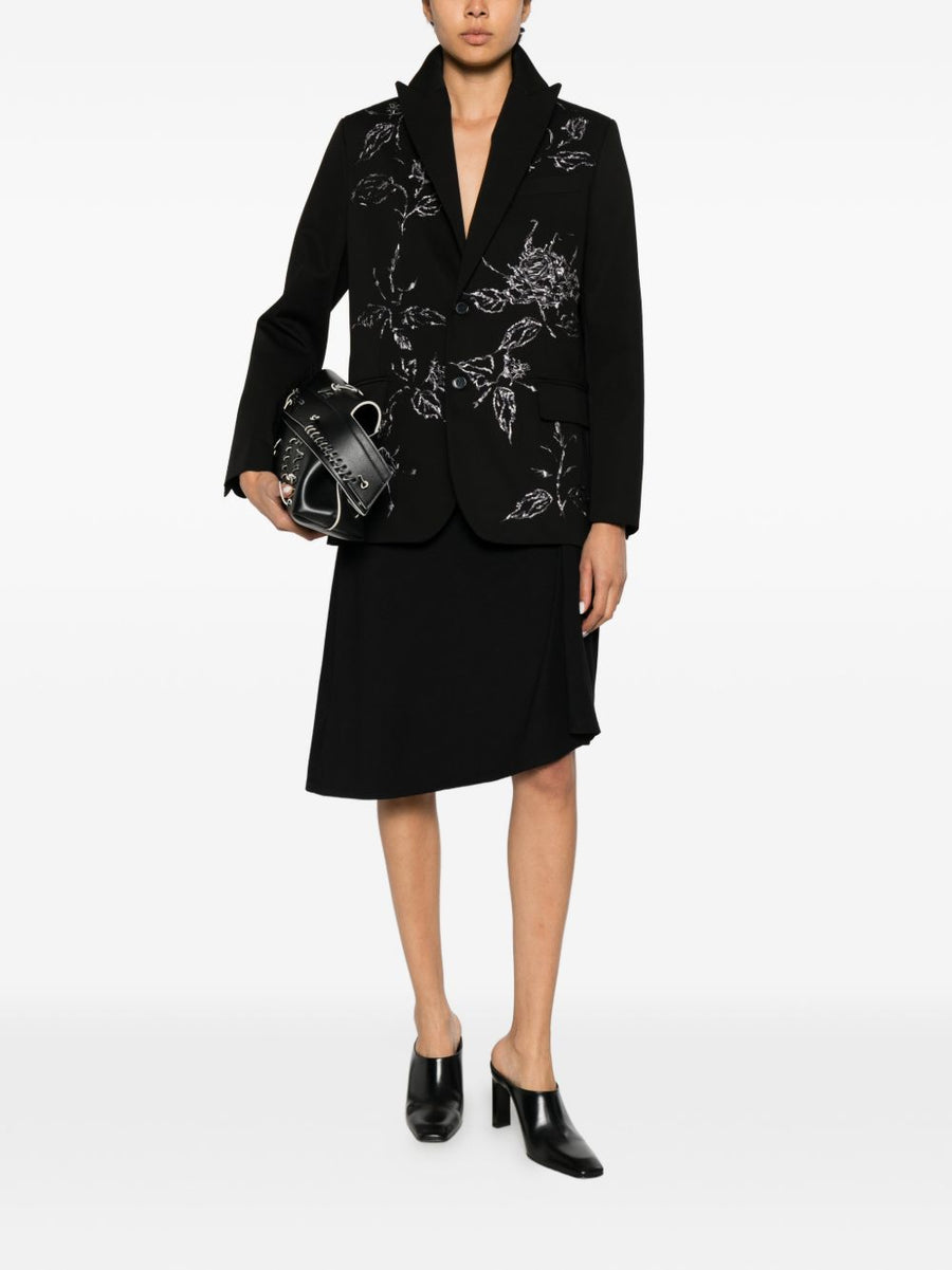 Cotton Single Breasted Blazer For Women Floral Detail By Hippy Realisti Tailored Office Ready Versatile