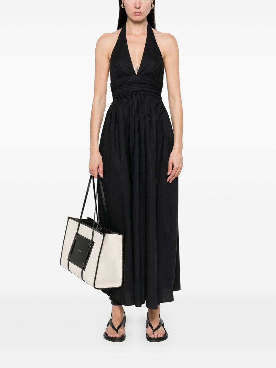 Matteau Black Cotton Midi Dress For Women Timeless Elegance Versatile Daywear Spring Summer 2026