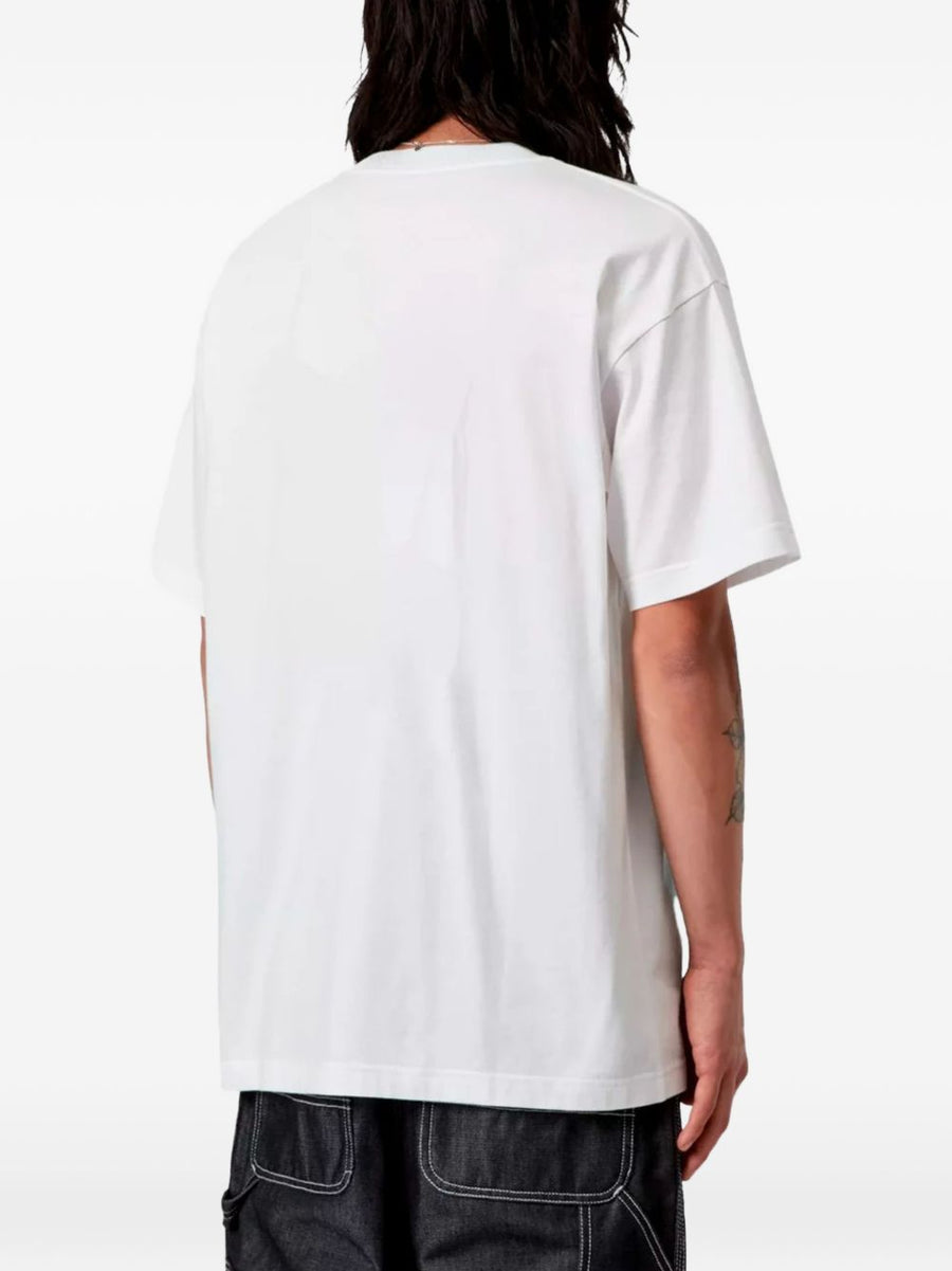 Carhartt WIP Main Logo Cotton T Shirt For Men Soft White Round Neck Tee Versatile Essential