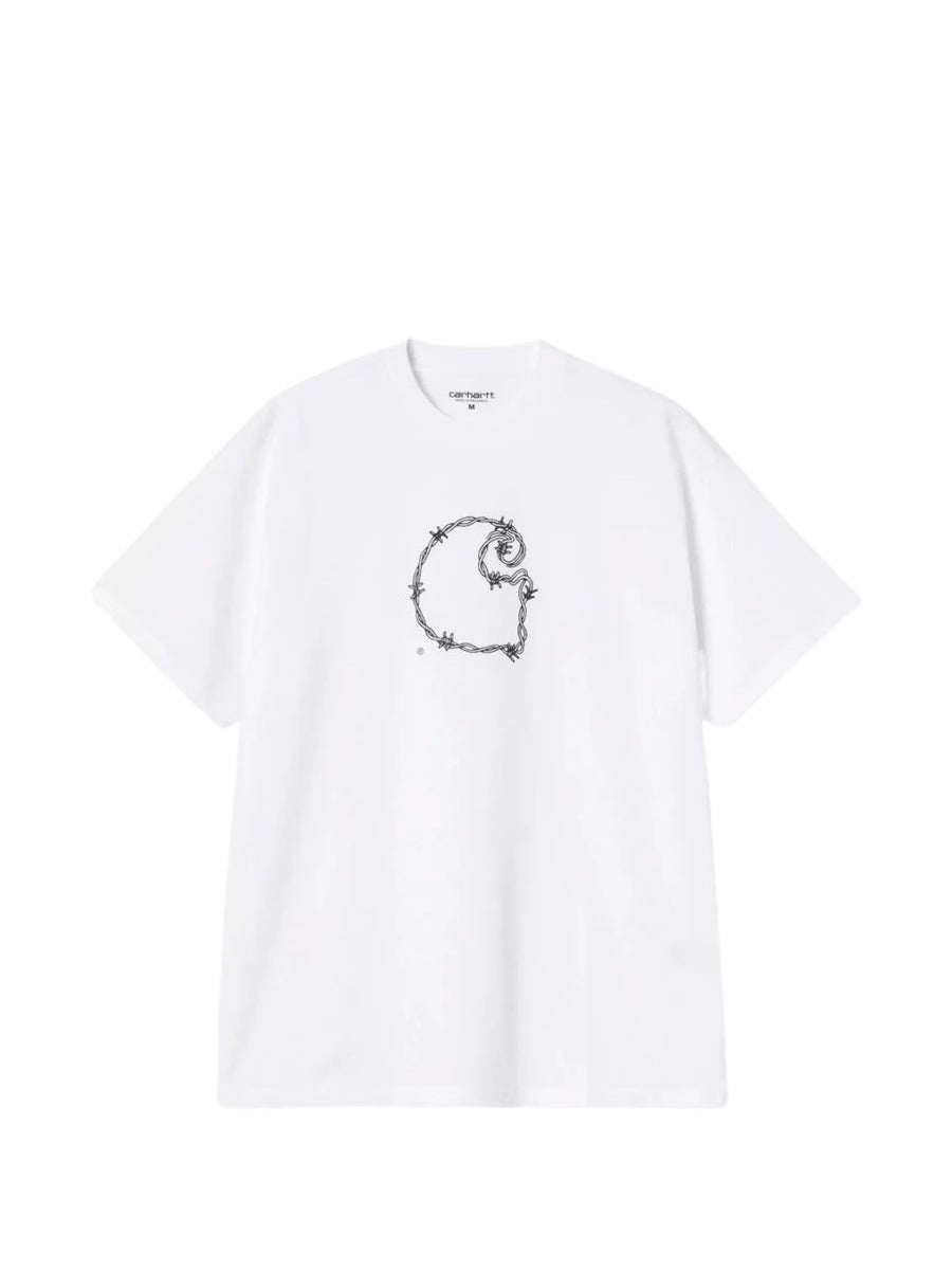 Carhartt WIP Main Logo Cotton T Shirt For Men Soft White Round Neck Tee Versatile Essential