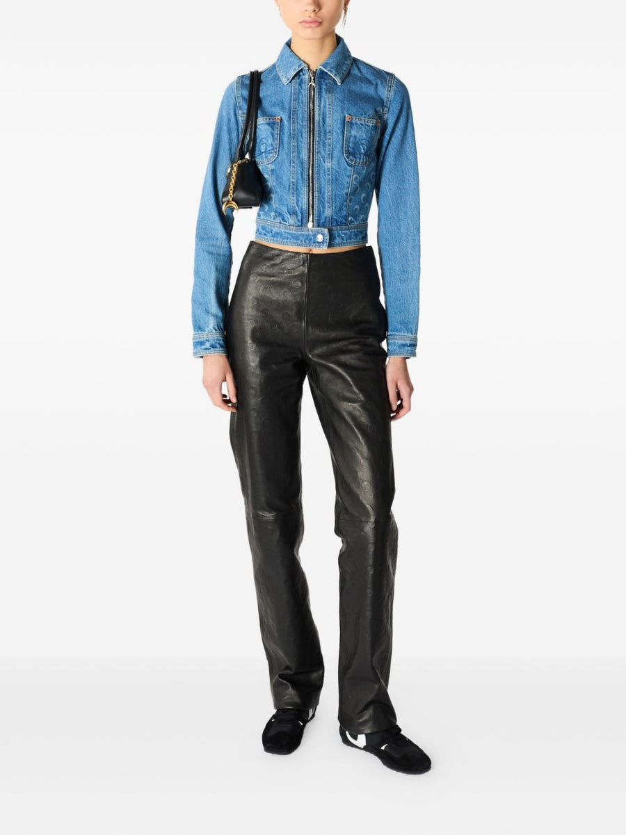 Marine Serre Denim Jacket For Women Versatile Light Blue Cotton Outerwear SS26 Luxe Casual Chic