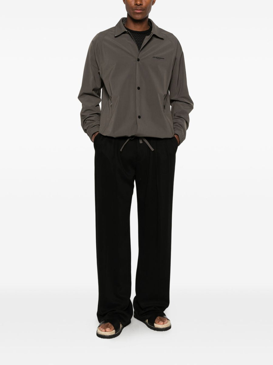 Emporio Armani Logo Overshirt for Men Brown Luxury Layer With Subtle Logo Embroidery