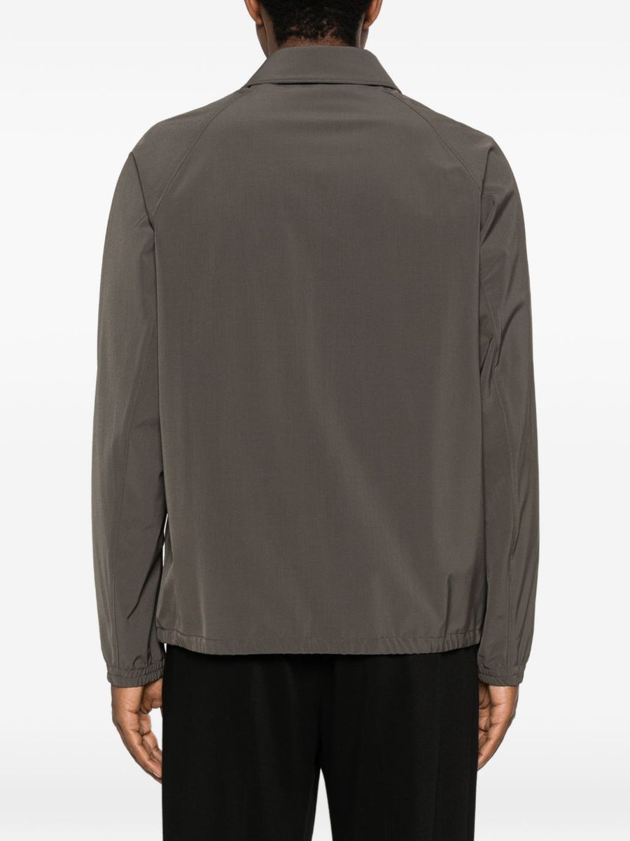 Emporio Armani Logo Overshirt for Men Brown Luxury Layer With Subtle Logo Embroidery