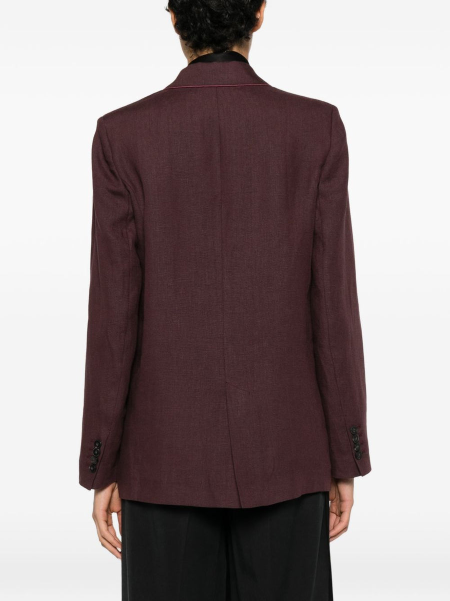 Forte Forte Linen Single Breasted Jacket For Women Brown Luxury Warm Weather Essential