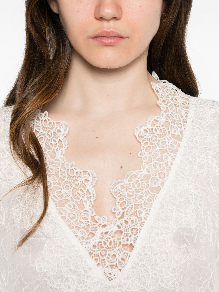 Ermanno Scervino Long Kaftan White Vneck Scalloped Edge Luxury Resort Cover Up For Women