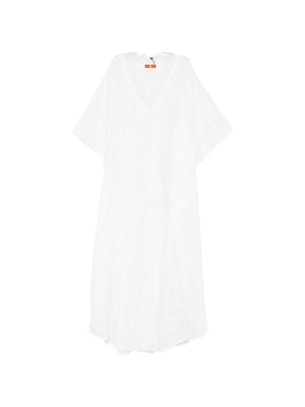 Ermanno Scervino V-neck short sleeves scalloped edge Long kaftan