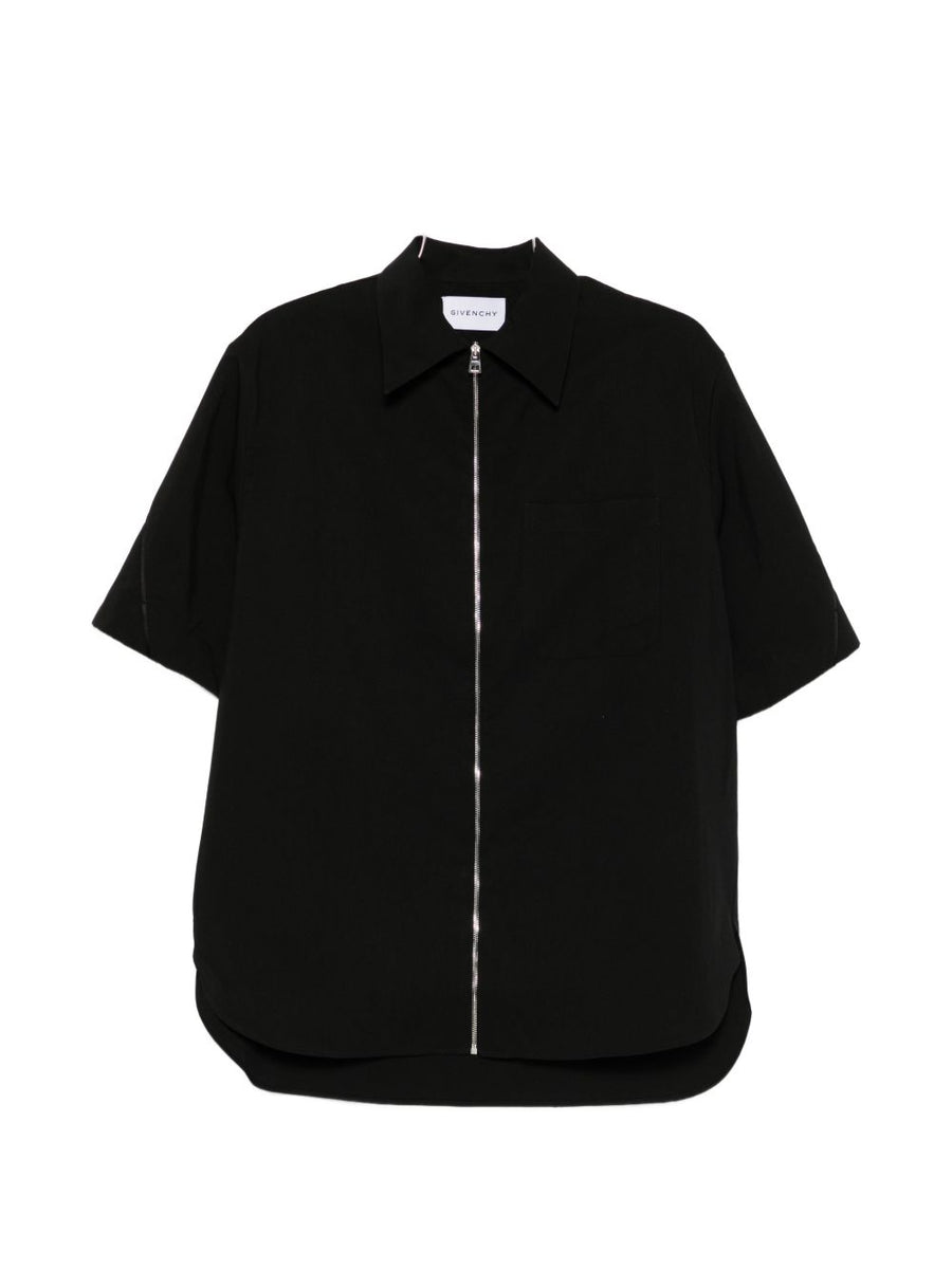 Givenchy Zipped Shirt For Men - Versatile Black Polyester Front Zip Smart Casual Essential