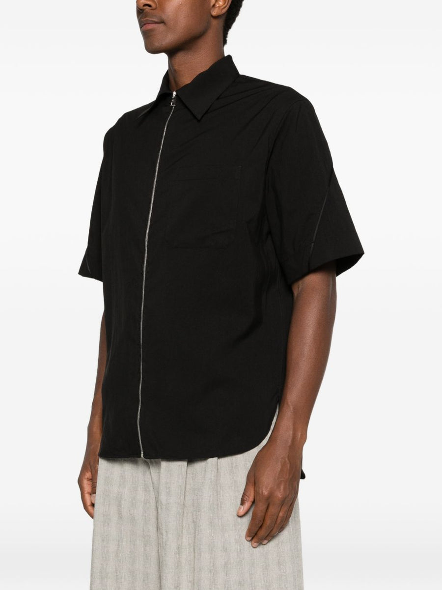 Givenchy Zipped Shirt For Men - Versatile Black Polyester Front Zip Smart Casual Essential