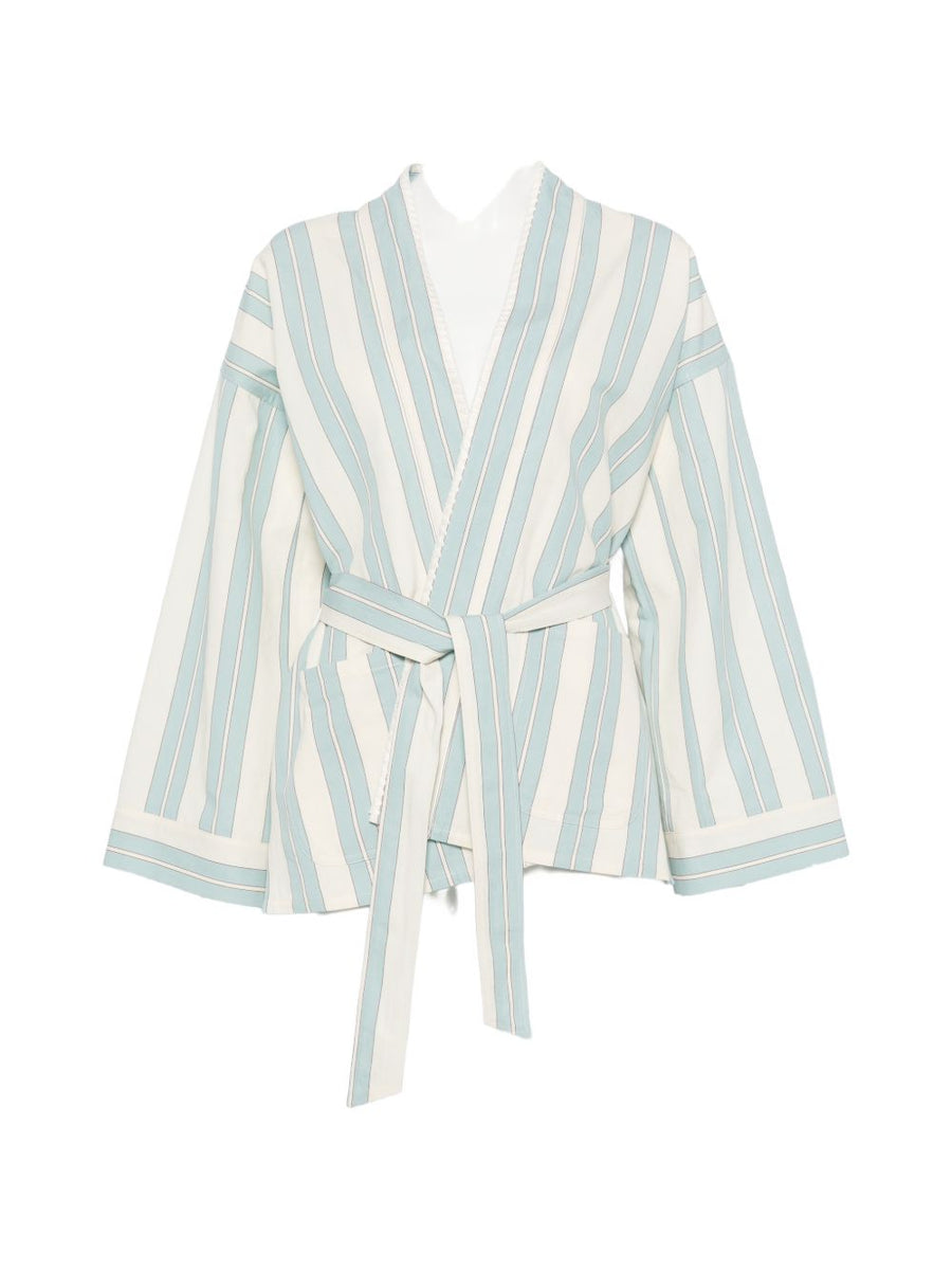 Forte Forte Striped Kimono Jacket For Women Wrap Design Luxurious Layering Essential