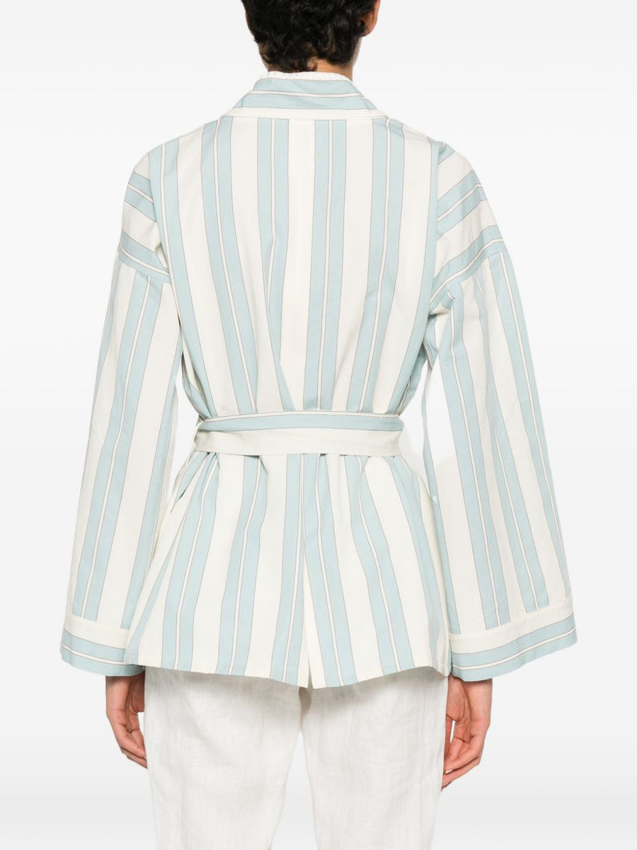 Forte Forte Striped Kimono Jacket For Women Wrap Design Luxurious Layering Essential