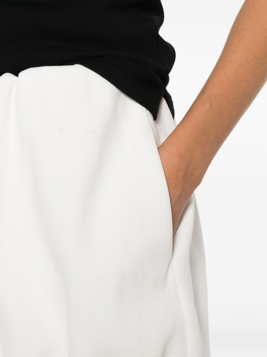 Dunst White Cotton Mini Skirt With Bubble Hem For Women Pull On Everyday Wardrobe Staple