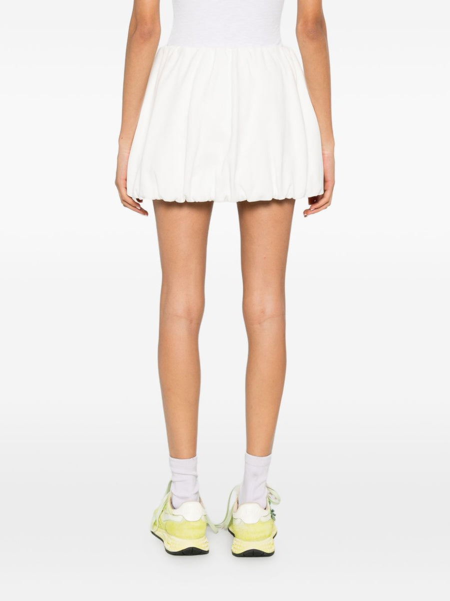 Dunst White Cotton Mini Skirt With Bubble Hem For Women Pull On Everyday Wardrobe Staple