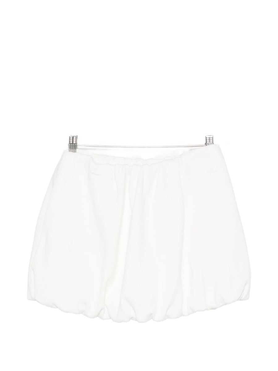 Dunst White Cotton Mini Skirt With Bubble Hem For Women Pull On Everyday Wardrobe Staple