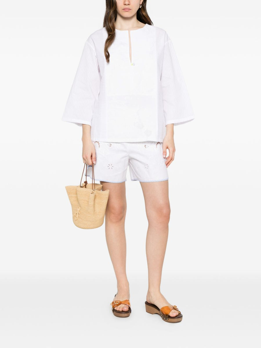 Relax Relux Cotton Shorts For Women Handmade White Short Trousers With Elastic Waistband Timeless Summer Wardrobe