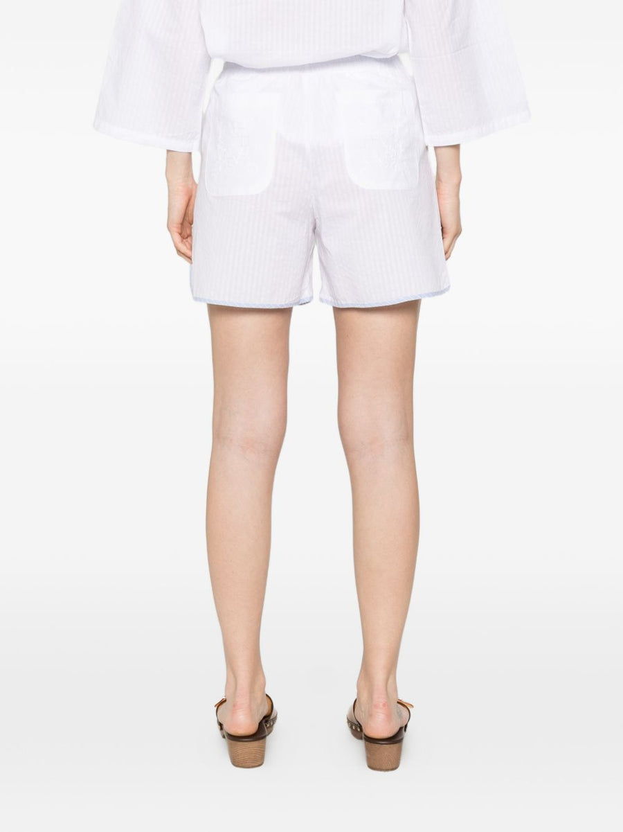 Relax Relux Cotton Shorts For Women Handmade White Short Trousers With Elastic Waistband Timeless Summer Wardrobe