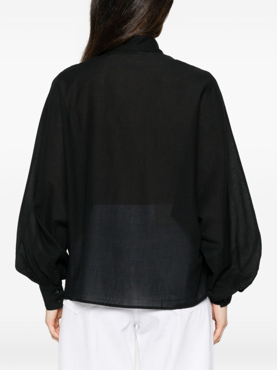 Sosue Antonia Cotton Shirt For Women With Ruffled Front 100 Percent Natural Cotton Timeless Classic Collar